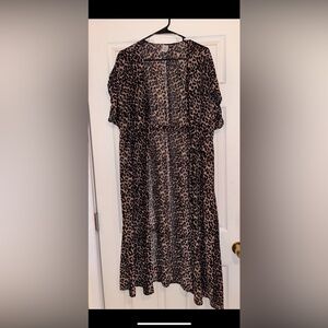 sheer cheetah print beach/bathing suit cover up.